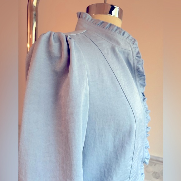 New Blue 3/4 Sleeves Jacket Blazer Sz M - Picture 6 of 14